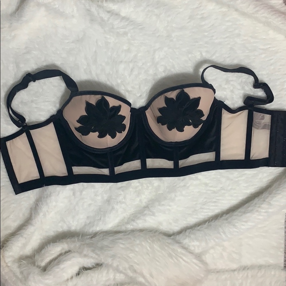 Victorias secret black flower bra